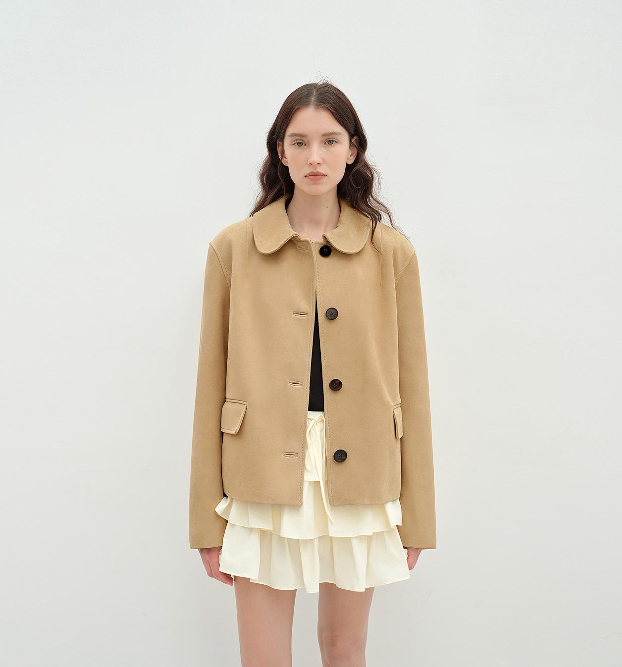 Velour Beaded Suede Leather Jacket