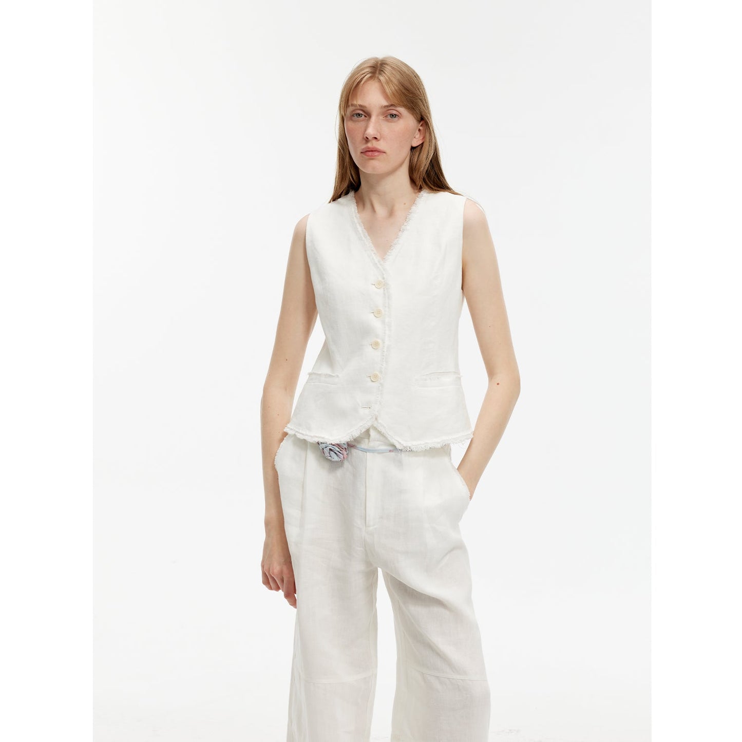 "Diary of an Old Friend" Customized Breathable Ramie Oversize Suit Vest Set