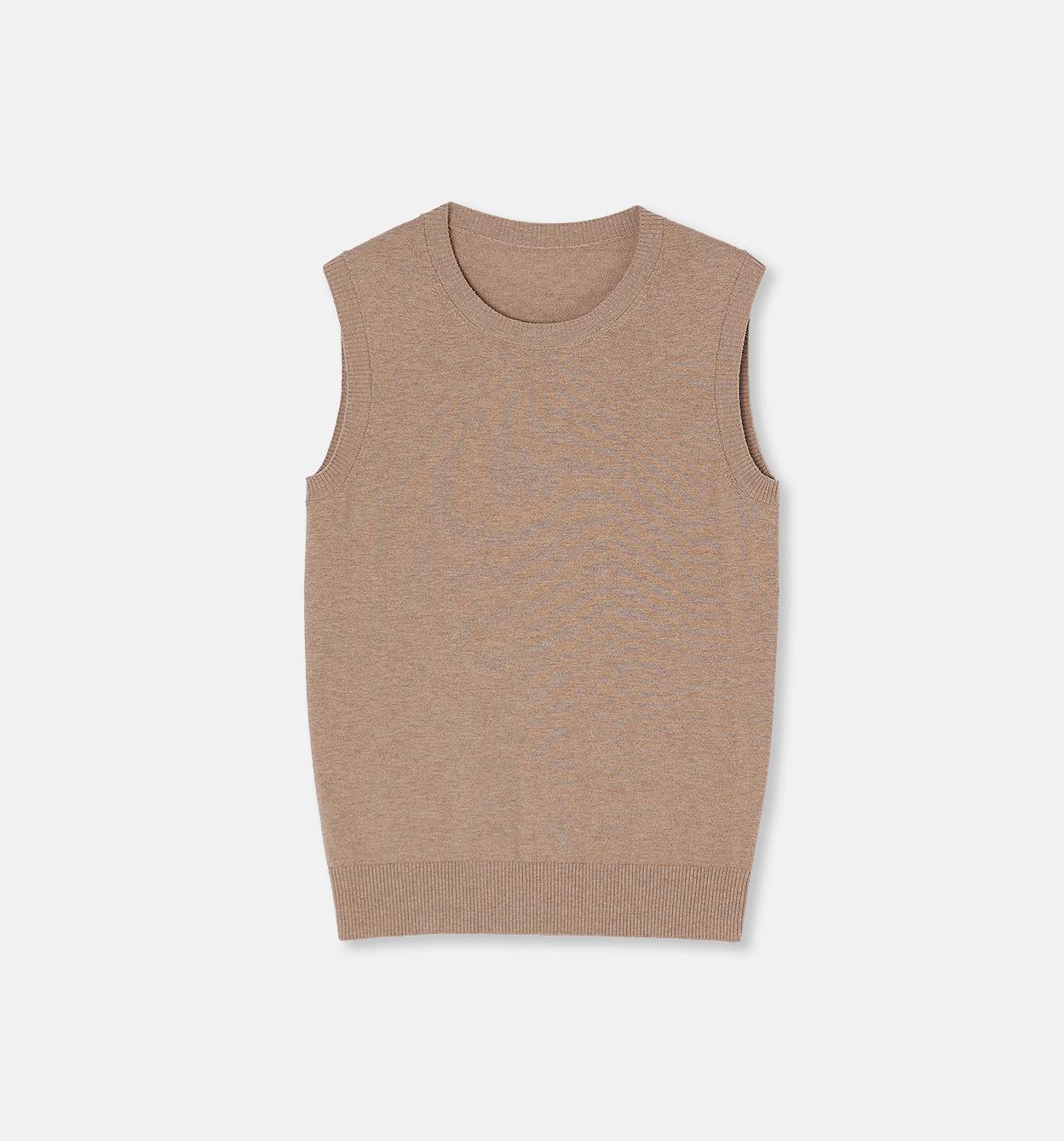 Six Pence Round Neck Knitted Sweater Vest