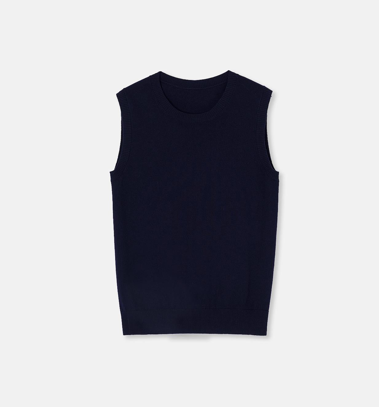 Six Pence Round Neck Knitted Sweater Vest