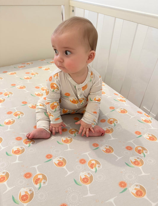 Crib Sheet in Spritz Gray