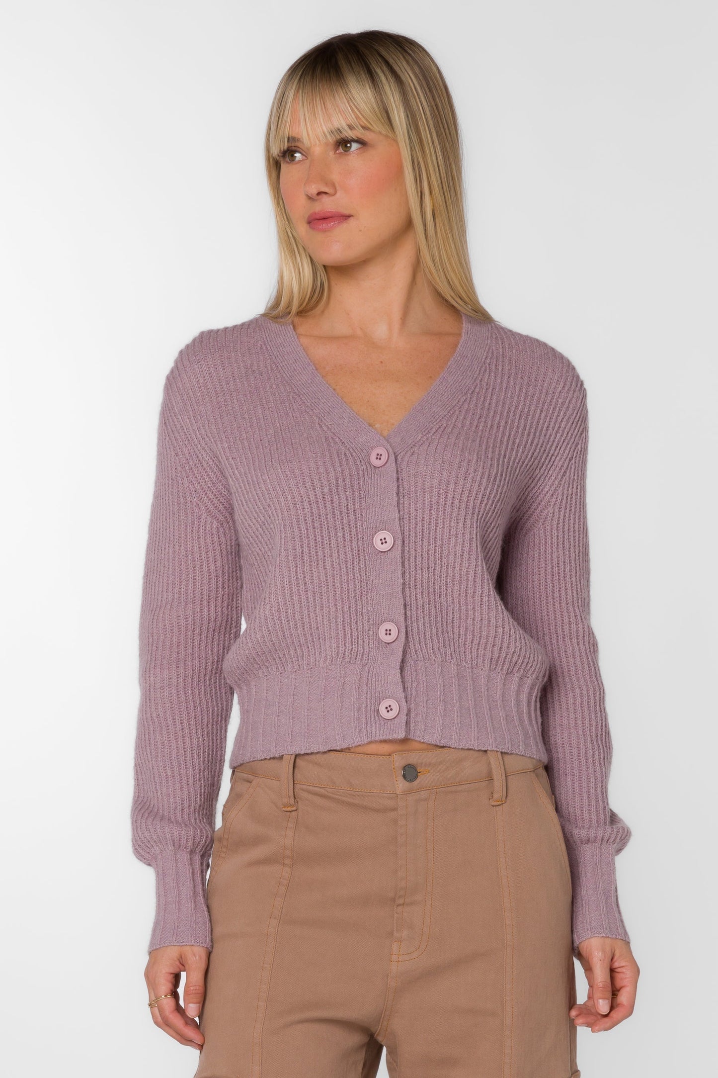 SUNSHINE MUTED MAUVE CARDIGAN