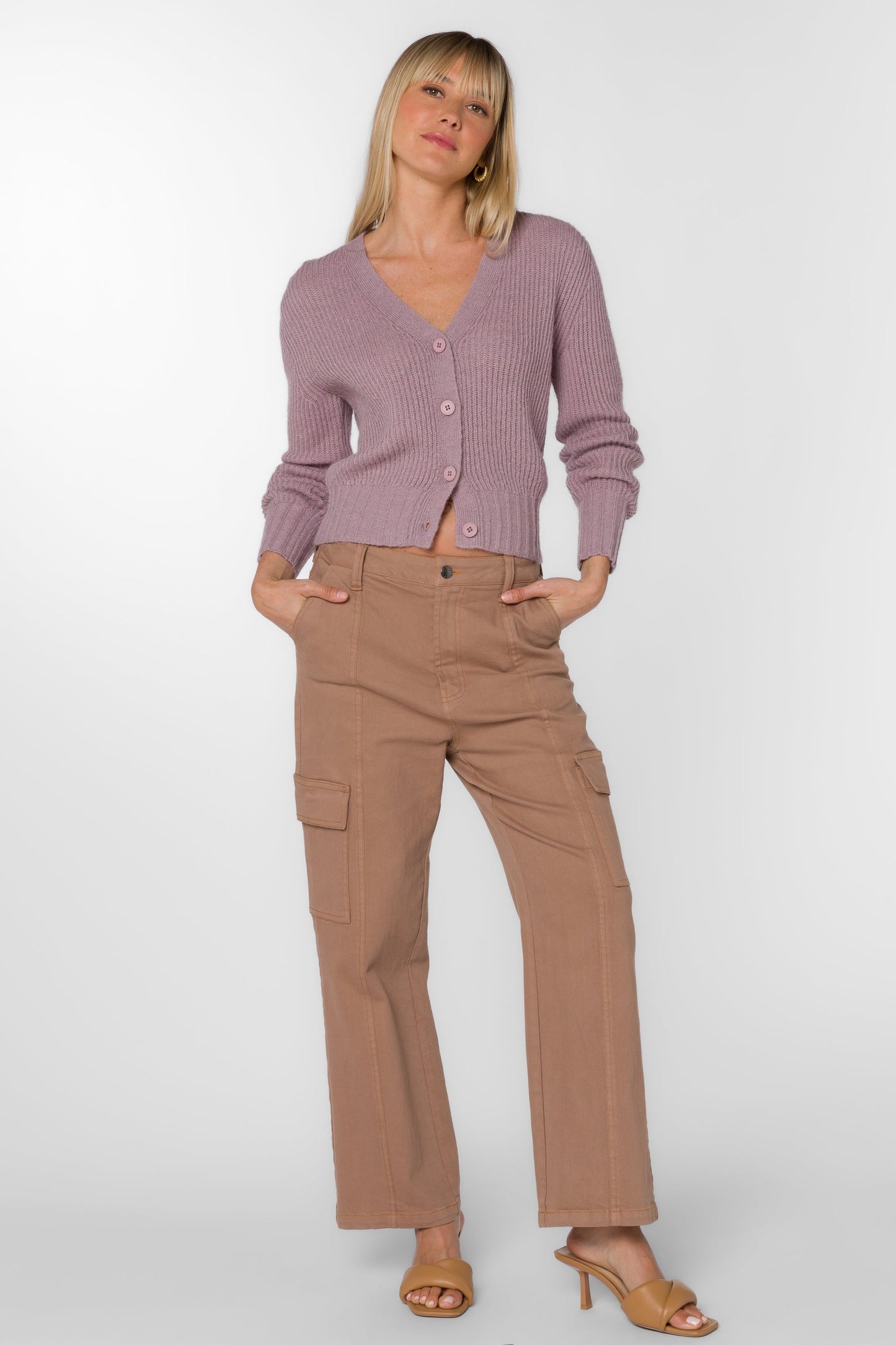 SUNSHINE MUTED MAUVE CARDIGAN