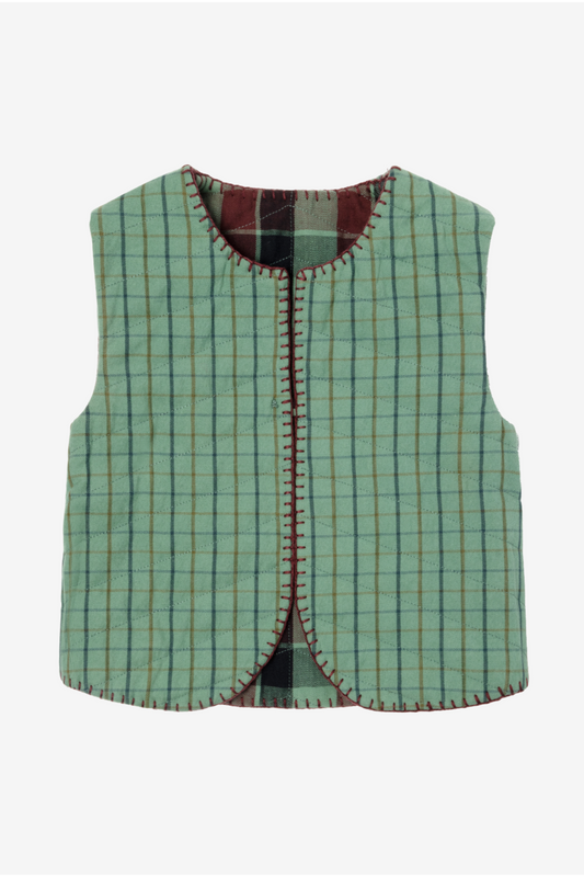 Reversible Baby Vest - Celadon Green