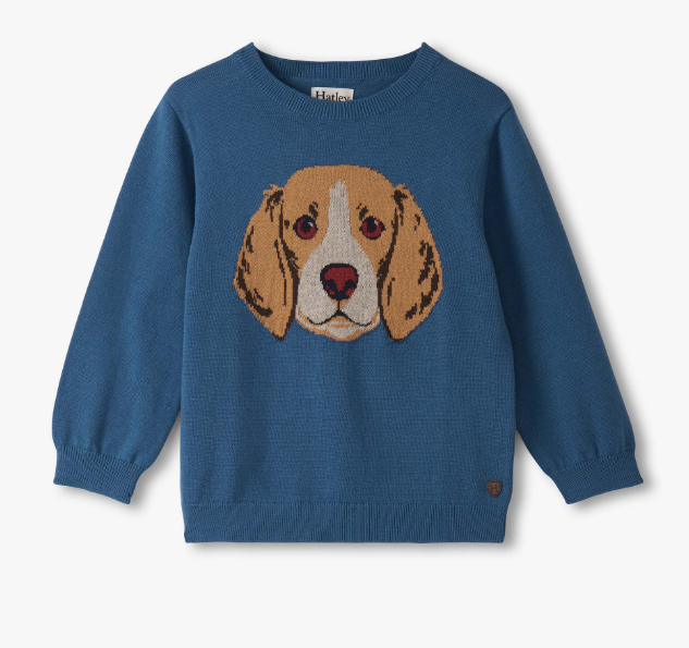 Navy Puppy Crew Neck Sweater