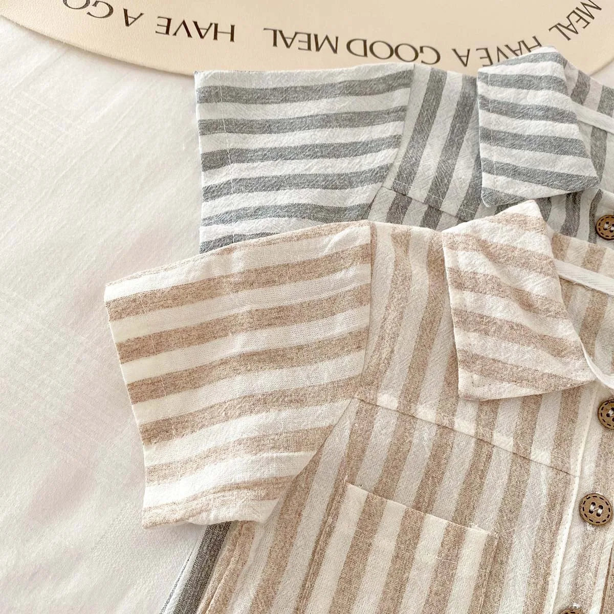 Boys Striped Linen Jumpsuit