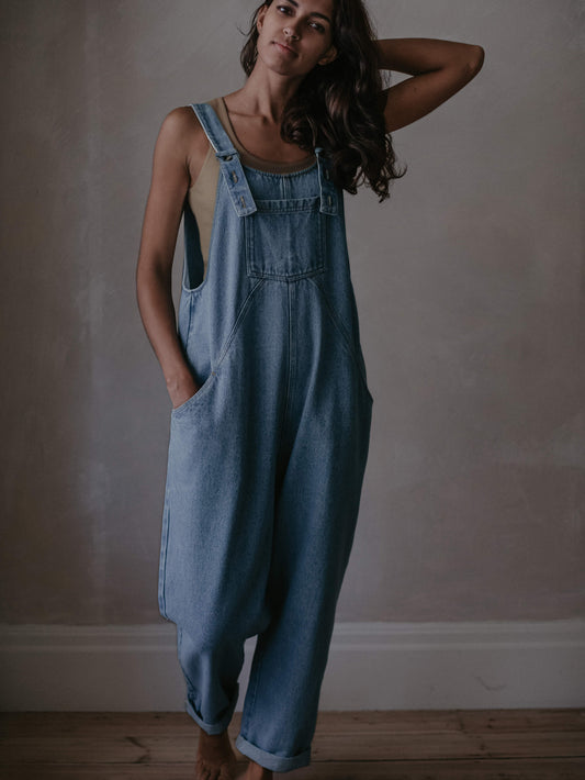 The Oversized Denim Dungaree - Women's