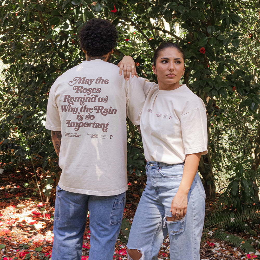 All-American Slogan Tee - Cream