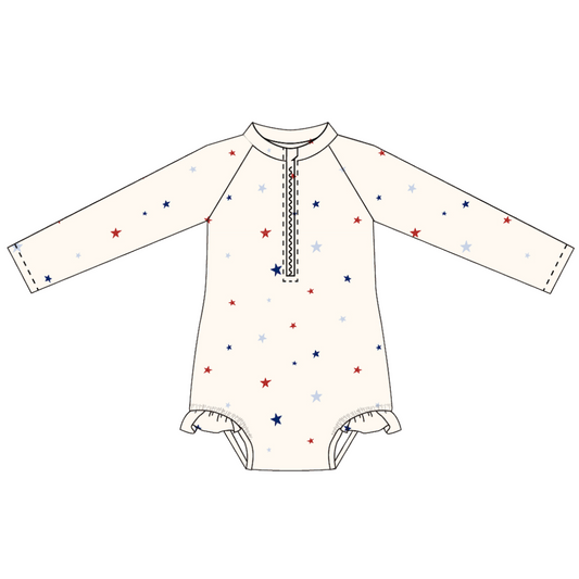 Little Fireworks Long Sleeve Swimsuit