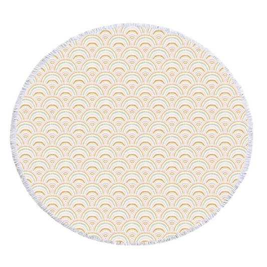 Boho Rainbows Round Beach Towel Blanket