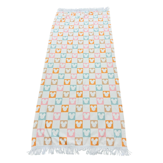 Checkered Magic Fringe Beach Towel