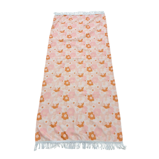 Blush Meadow Fringe Beach Towel