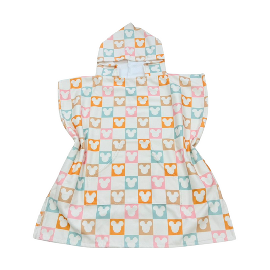 Checkered Magic Toddler & Kids Hooded Towel Pool Poncho