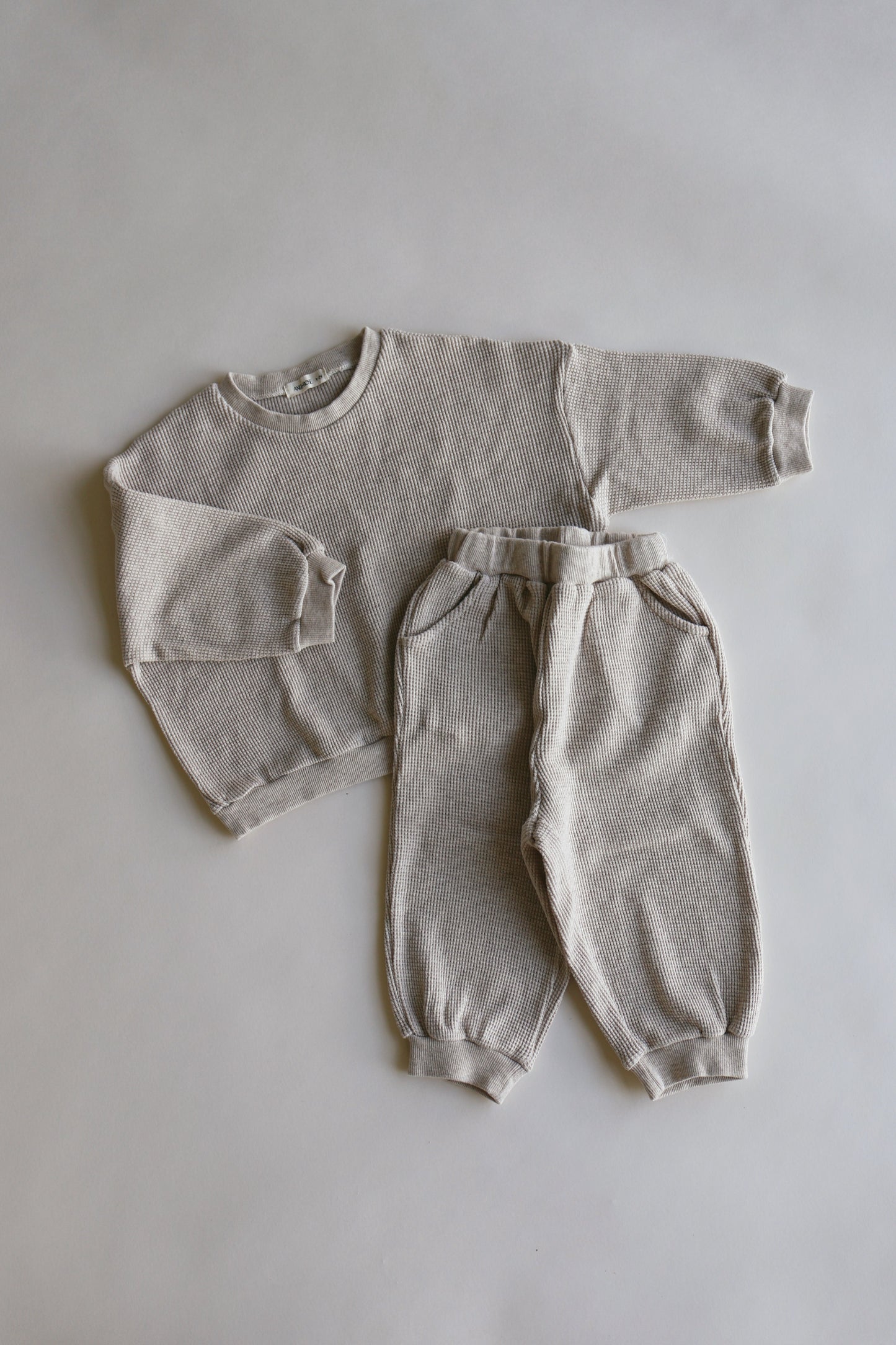 Kids Waffle Jogger Two Piece Set