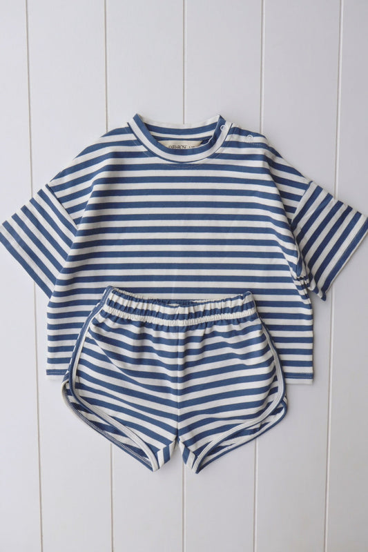 Euro Stripe Short Set