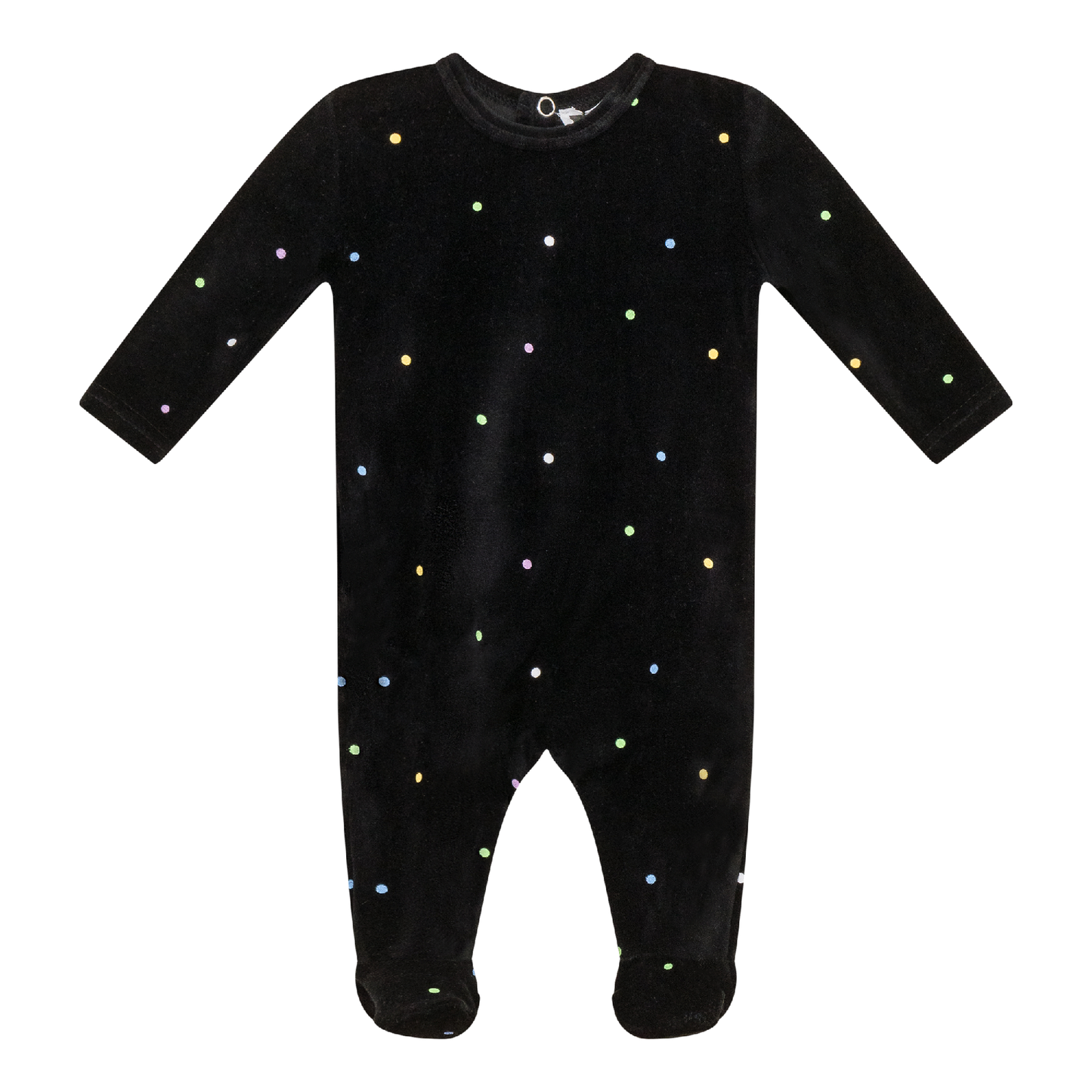 Dot Print Velour Onesie