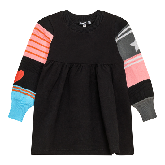 Striped Knit Fleece Dress