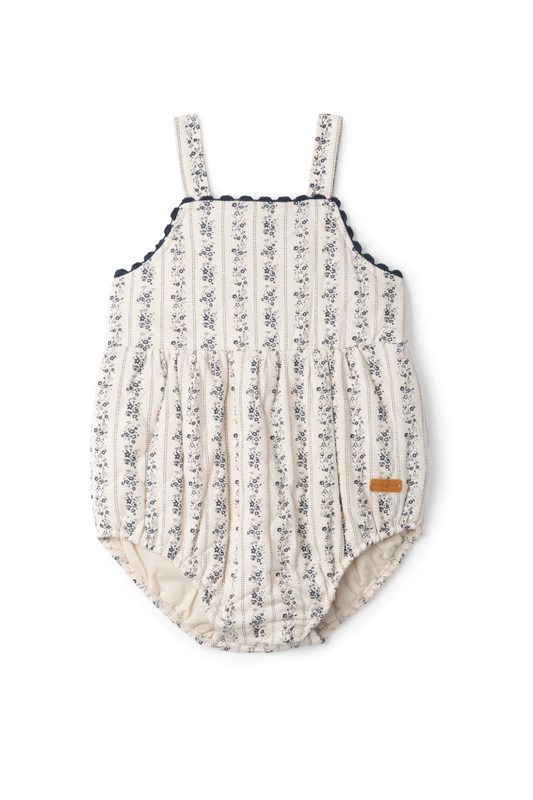 Stripe Quilted Floral Romper