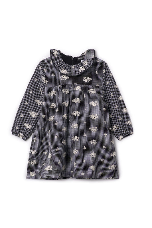 Checkered Embroidered Dress