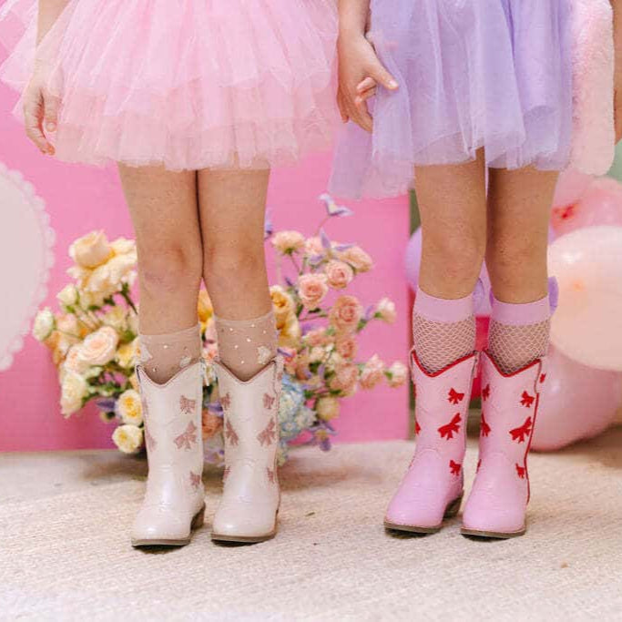 Cowgirl Red + Pink Bow Boots