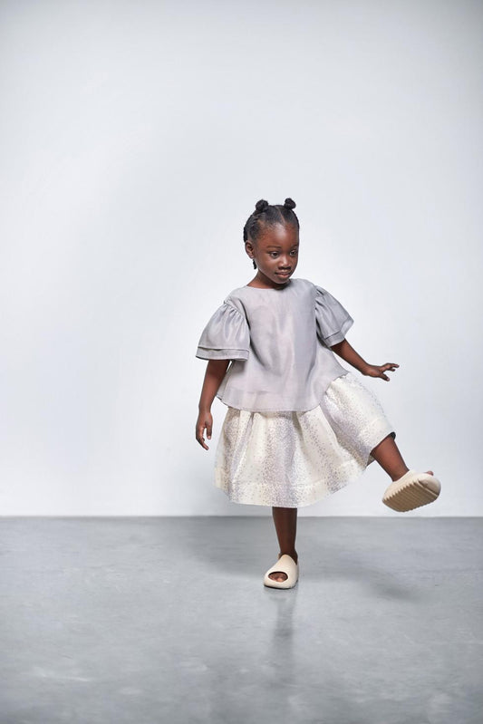 Layered Organza Skirt - Cream