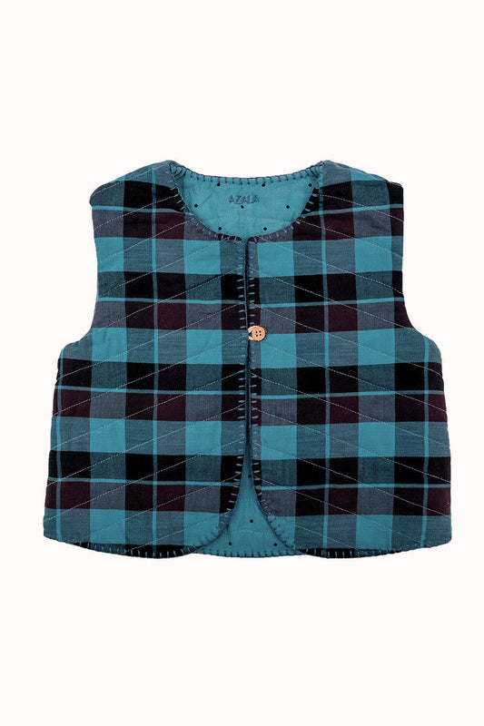 Reversible Quilted Baby Vest - Emerald