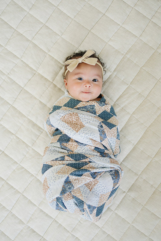 Patchwork Print Muslin Swaddle Blanket
