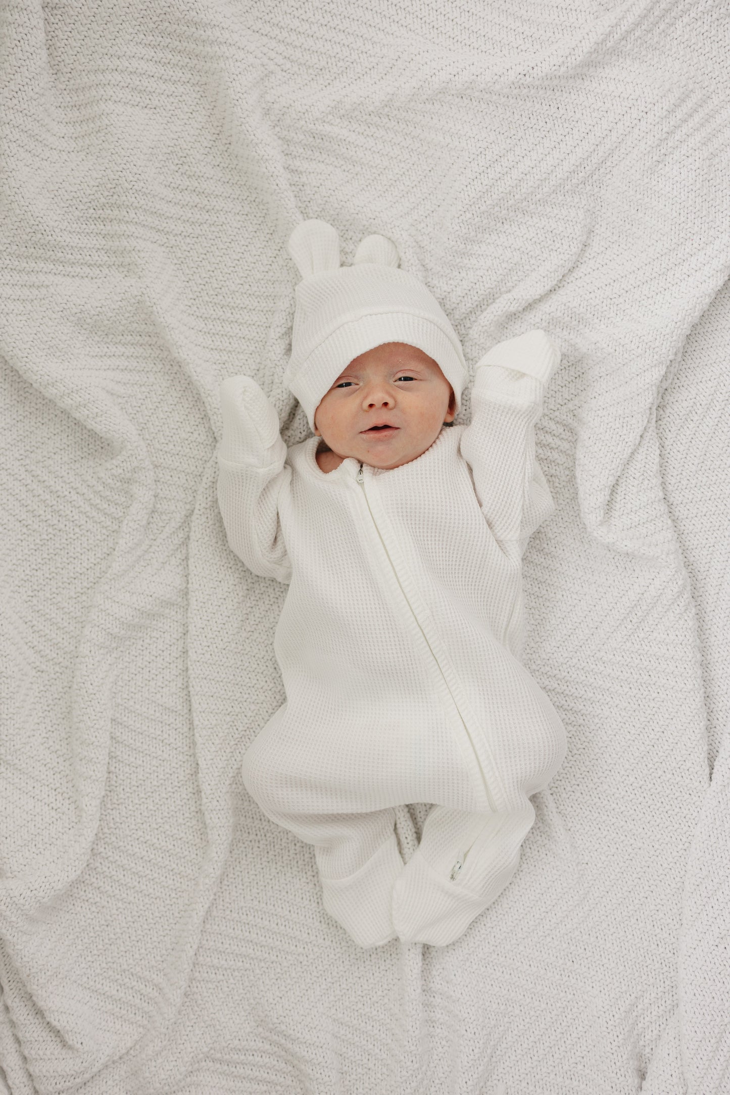 Luna + Luca Bear Waffle Set - White