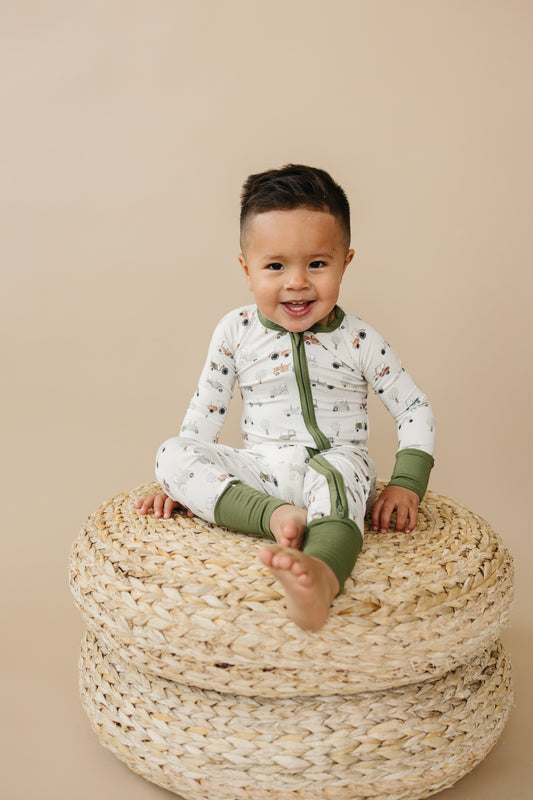 Tiny Tractors Bamboo Zippy Romper