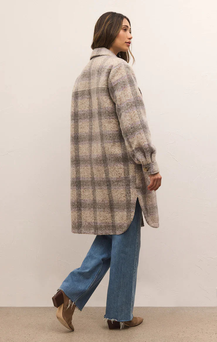 Sonoma Plaid Long Shirt Jacket