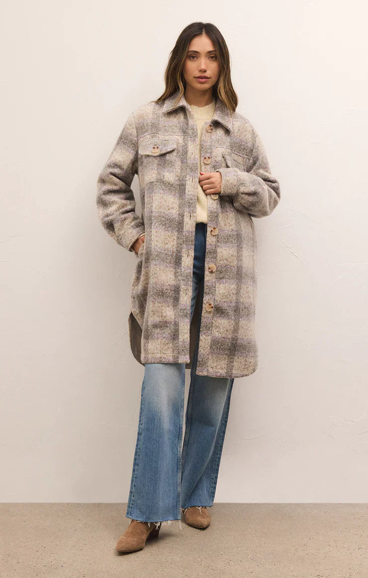 Sonoma Plaid Long Shirt Jacket