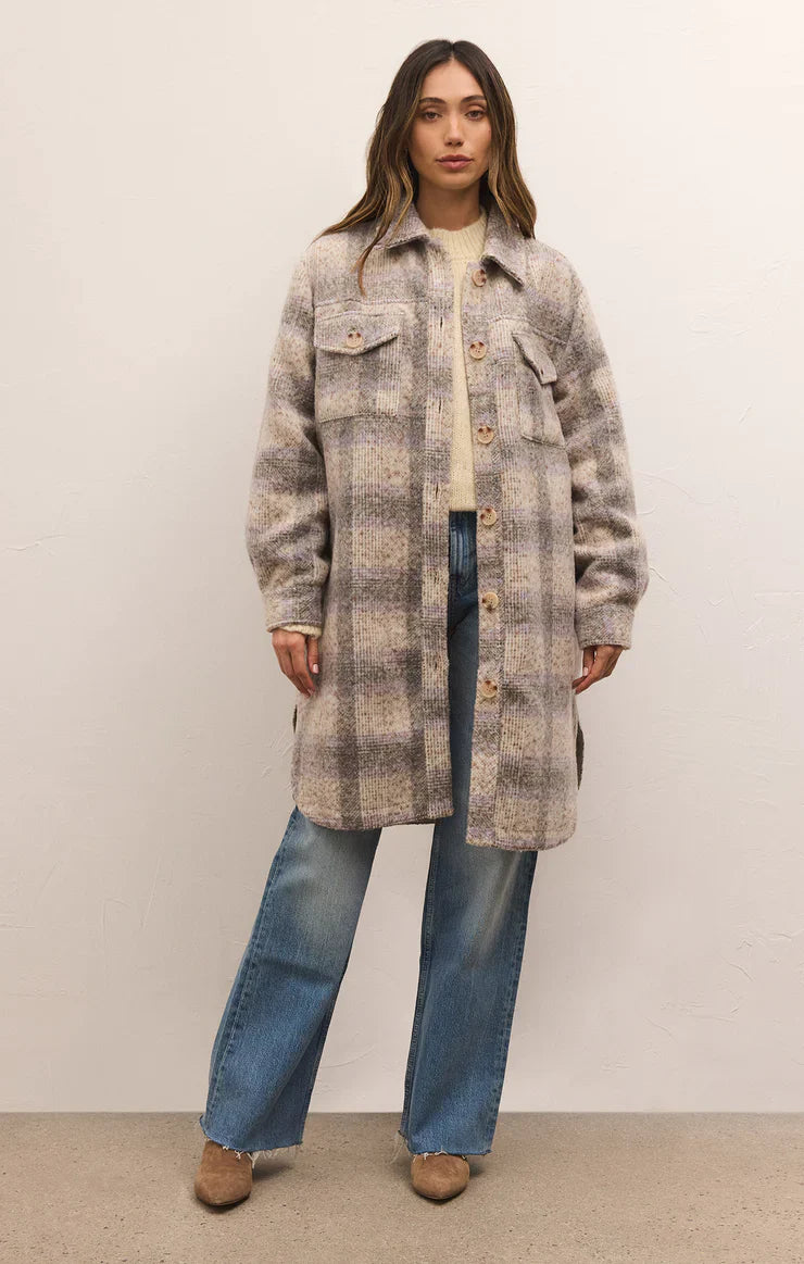 Sonoma Plaid Long Shirt Jacket