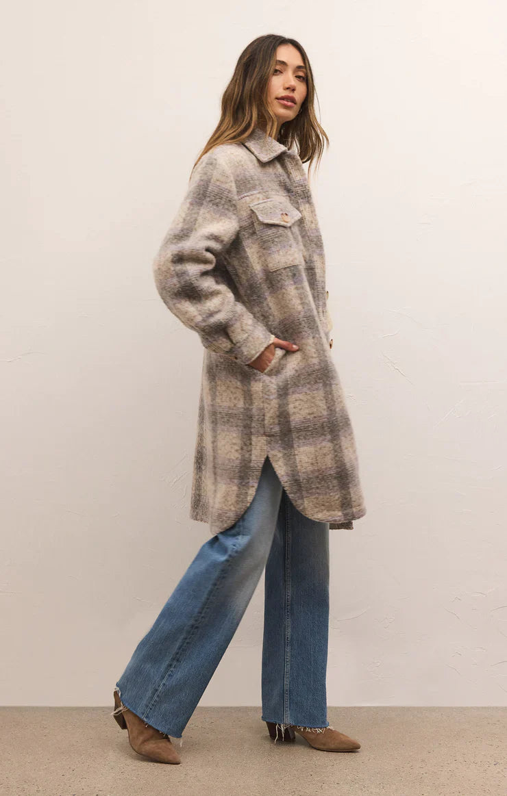 Sonoma Plaid Long Shirt Jacket
