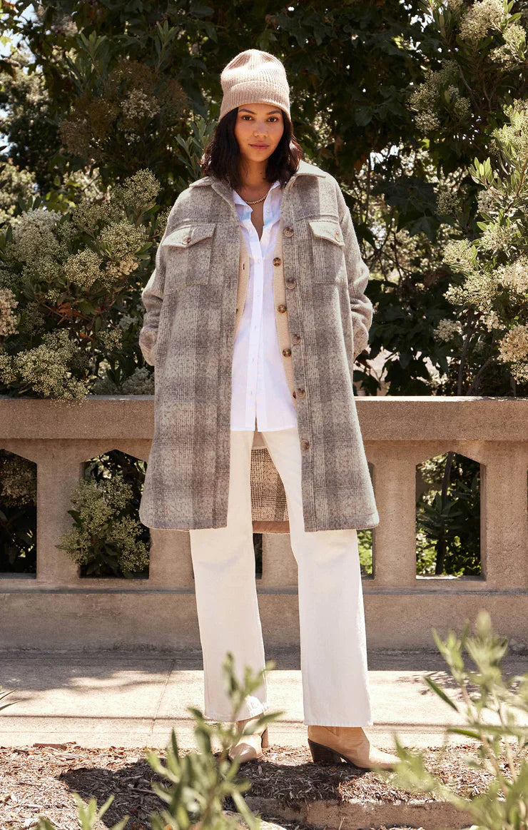 Sonoma Plaid Long Shirt Jacket