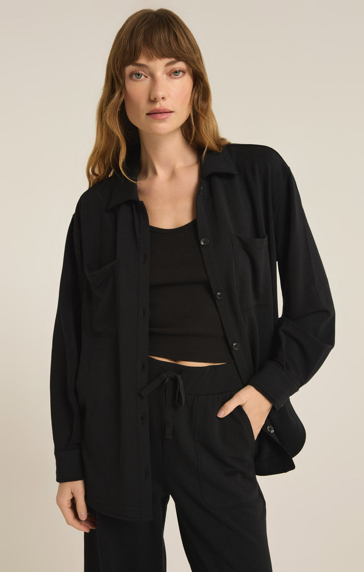 LAYOVER MODAL FLEECE BUTTON UP