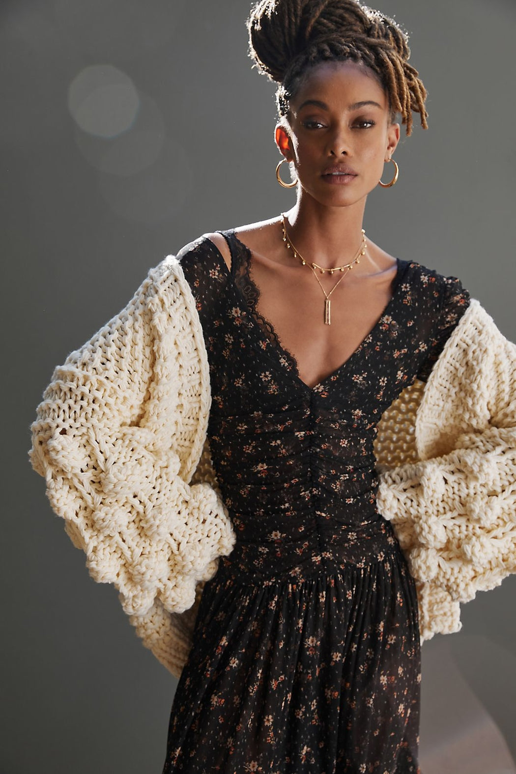 Bauble Sleeve Knit Cardigan