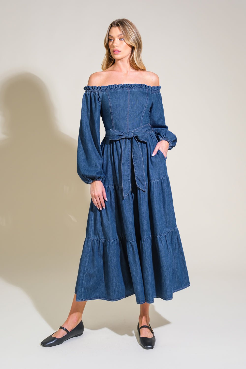 ARTISTIC IMPULSE DENIM MIDI DRESS - Mack & Harvie