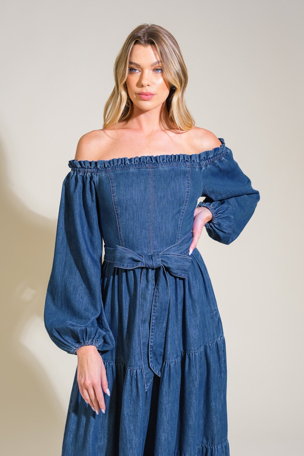 ARTISTIC IMPULSE DENIM MIDI DRESS - Mack & Harvie