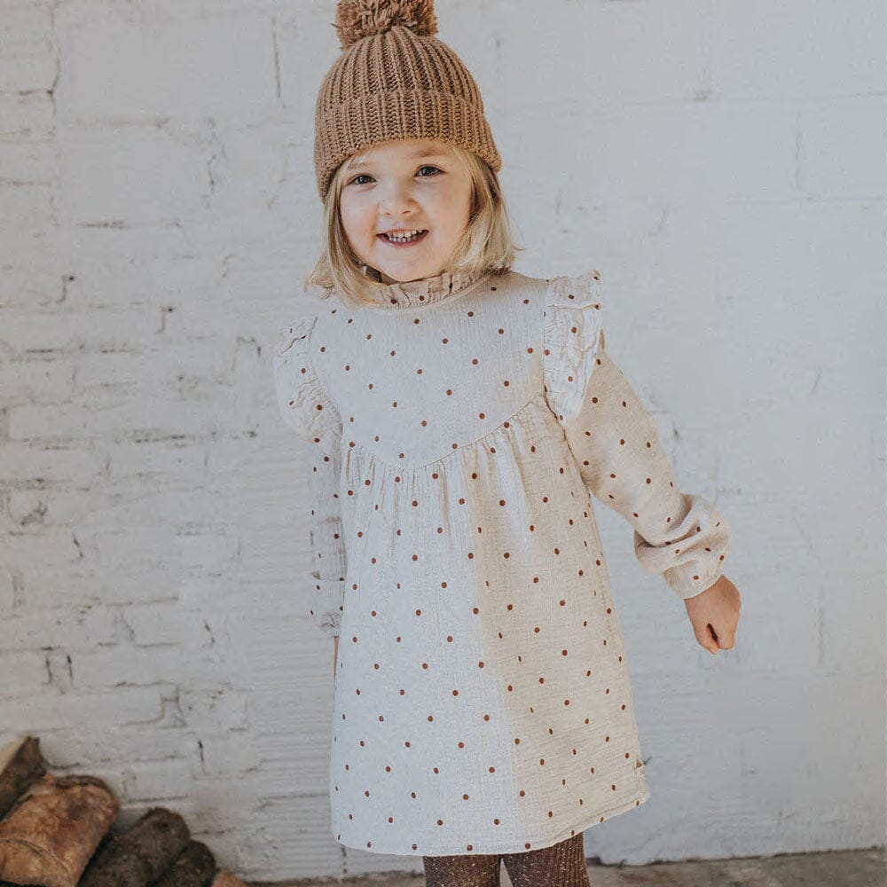 Baby Polka Dots Dress - Sand - Mack & Harvie