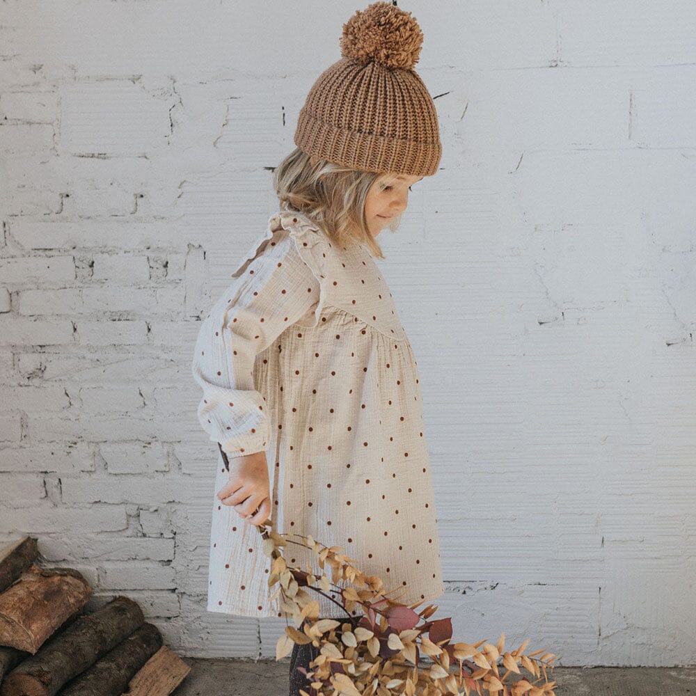 Baby Polka Dots Dress - Sand - Mack & Harvie