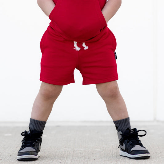 BAMBOO JOGGER SHORTS - Red - Mack & Harvie