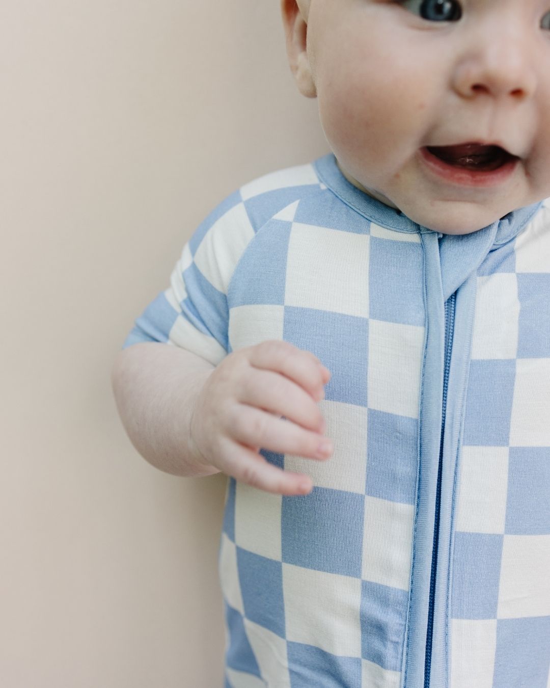 Bamboo Shorty Romper | Blue Checkered - Mack & Harvie