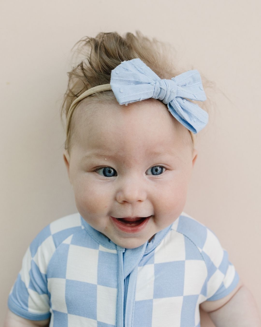 Bamboo Shorty Romper | Blue Checkered - Mack & Harvie