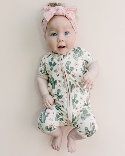 Bamboo Shorty Romper | Cactus Flowers - Mack & Harvie