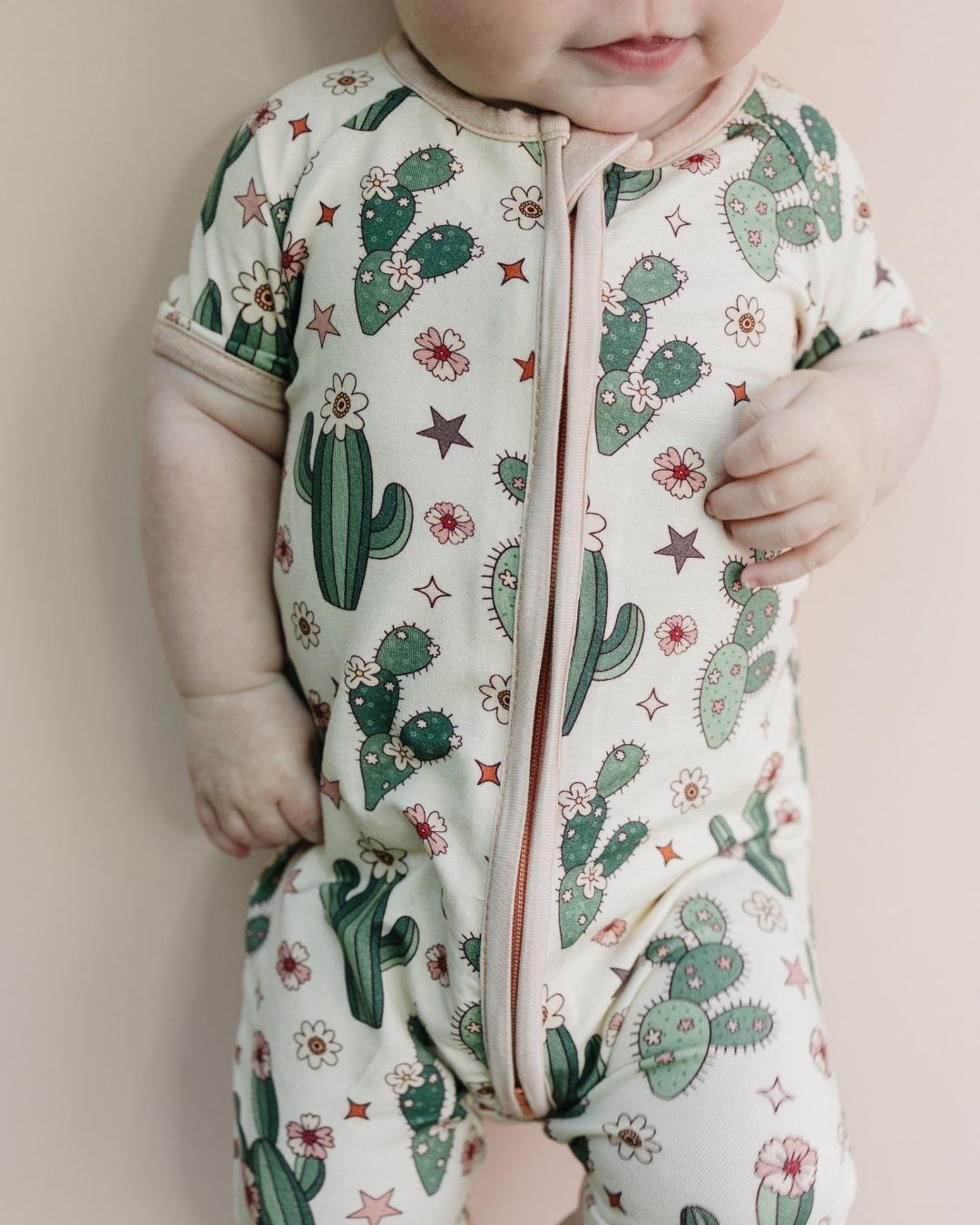 Bamboo Shorty Romper | Cactus Flowers - Mack & Harvie