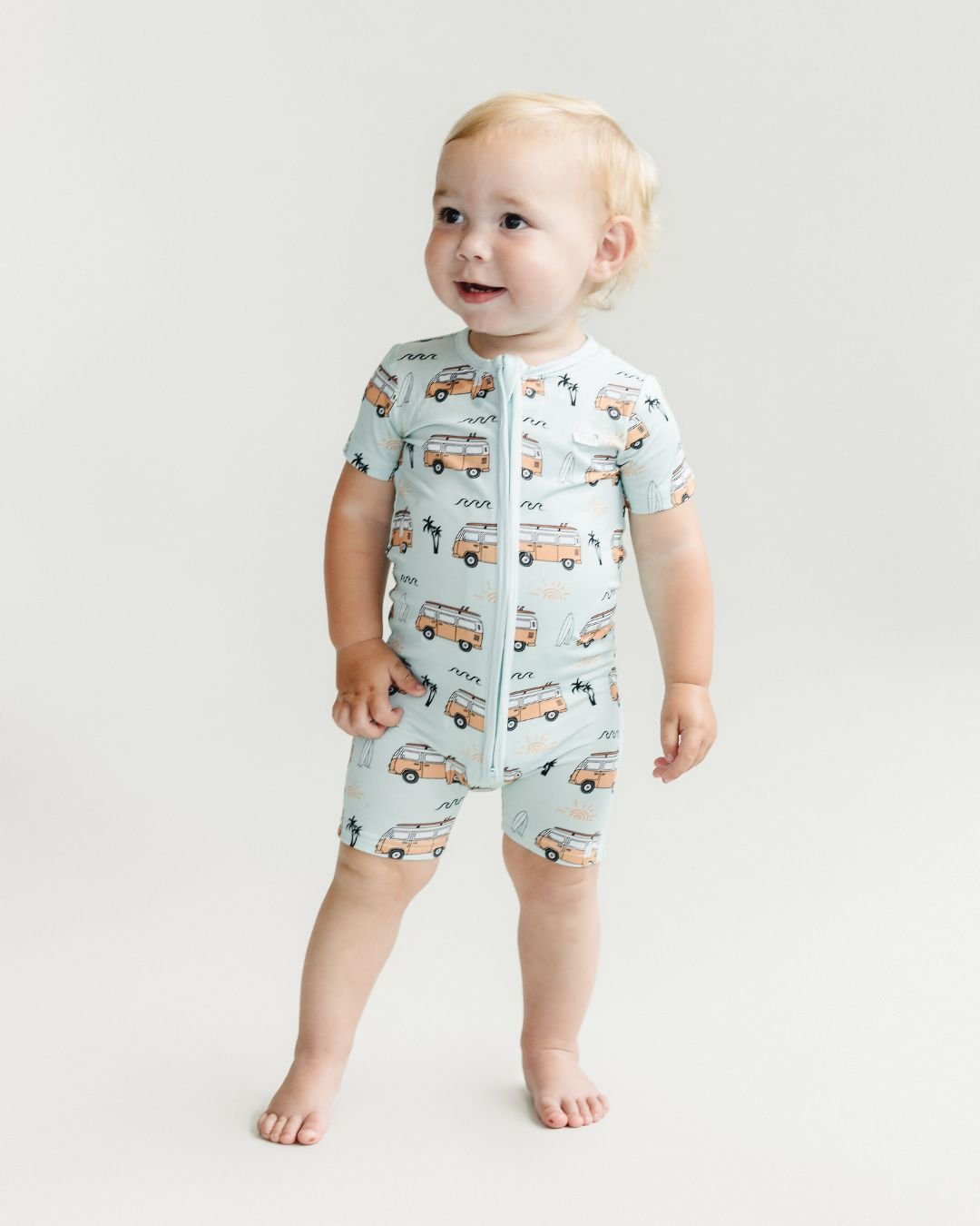 Bamboo Shorty Romper | Retro Beach - Mack & Harvie