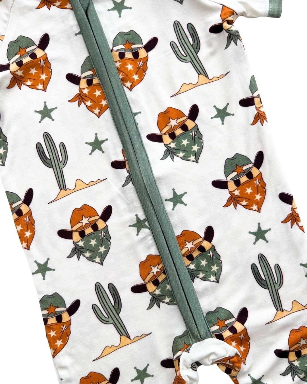 Bamboo Shorty Romper | Smiley Cowboy - Mack & Harvie