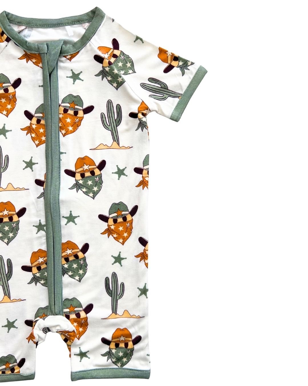 Bamboo Shorty Romper | Smiley Cowboy - Mack & Harvie