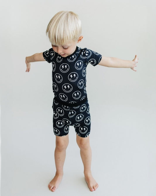 Bamboo Two Piece Shorts Set | Electric Smiley - Mack & Harvie
