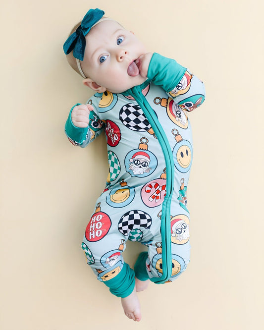 Bamboo Zip Romper | Christmas Ornaments - Mack & Harvie